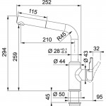 Μπαταρία κουζίνας επικαθήμενη από ορείχαλκο με ντους stone grey, χρώμα: Γκρι επιφάνεια: Ματ Επικαθήμενες Μπαταρία κουζίνας επικαθήμενη από ορείχαλκο με ντους stone grey, χρώμα: Γκρι επιφάνεια: Ματ Επικαθήμενες