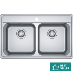 Sink Stainless (Steel) 79x48 material: Inox surface: Matt free nested 2 cabinet, color: Chrome Stainless steel