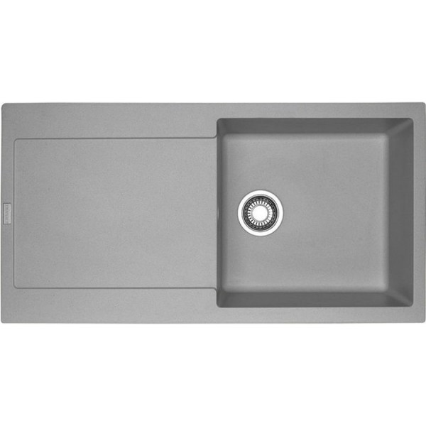 Νεροχύτης συνθετικός 97x50 με πάγκο αριστερά / με πάγκο δεξιά ένθετος 1 γούρνα αντιστρεφόμενος, stone grey, χρώμα: Γκρι Συνθετικοί