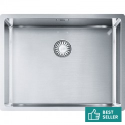 Νεροχύτης ανοξείδωτος 54x41 από inox επιφάνεια: Λεία ματ χωρίς πάγκο ένθετος με συνεπίπεδο προφίλ (Flushmount) / υποκαθήμενος, 1 γούρνα (58x45cm), χρώμα: Χρωμέ