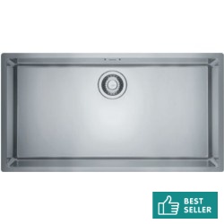 Νεροχύτης ανοξείδωτος 80x41 από inox επιφάνεια: Λεία ματ χωρίς πάγκο ένθετος με λεπτό προφίλ (Slim top) / ένθετος με συνεπίπεδο προφίλ (Flushmount) / υποκαθήμενος, 1 γούρνα (84x45cm), χρώμα: Χρωμέ Ανοξείδωτοι