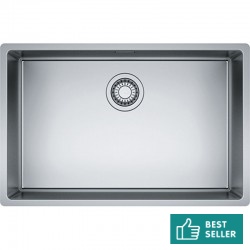 Νεροχύτης ανοξείδωτος 65x41 από inox επιφάνεια: Λεία ματ χωρίς πάγκο ένθετος με συνεπίπεδο προφίλ (Flushmount) / υποκαθήμενος, 1 γούρνα (69x45cm), χρώμα: Χρωμέ Ανοξείδωτοι