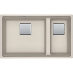 Νεροχύτης γρανιτένιος 69x42 χωρίς πάγκο υποκαθήμενος, 1 ½ γούρνα (76x46cm) coffee, χρώμα: Μπεζ Γρανιτένιοι