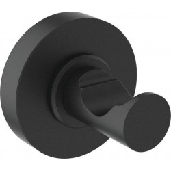 Hook Flat wall mounted material: Brass single silk black, color: Black surface: Matt Hooks