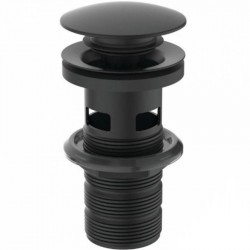 Waste Valve silk black With overflow material: Brass surface: Matt, color: Black Waste overflows