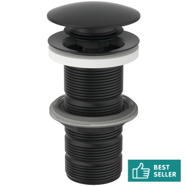 Waste Valve silk black Without overflow material: Brass surface: Matt, color: Black Waste overflows Waste Valve silk black Without overflow material: Brass surface: Matt, color: Black Waste overflows