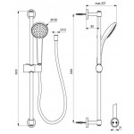 Shower slider rail 60cm material: Brass silk black, with hand shower & hose, color: Black surface: Matt Shower slider rails Shower slider rail 60cm material: Brass silk black, with hand shower & hose, color: Black surface: Matt Shower slider rails