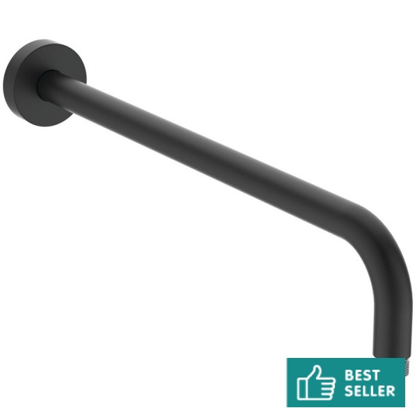 Arm 40cm silk black Wall-mounted material: Brass, color: Black surface: Matt Shower arms