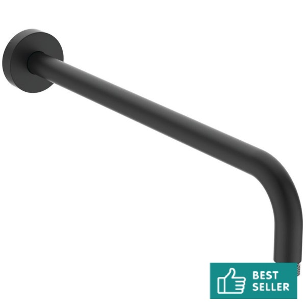 Βραχίονας 40cm silk black επίτοιχος τύπος από ορείχαλκο, χρώμα: Μαύρο επιφάνεια: Ματ Βραχίονες κεφαλής ντους