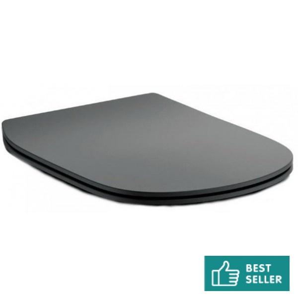 Κάλυμμα λεκάνης soft closing Sandwich Silk Βlack (ματ) slim, χρώμα: Μαύρο Καλύμματα Κάλυμμα λεκάνης soft closing Sandwich Silk Βlack (ματ) slim, χρώμα: Μαύρο Καλύμματα