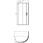 Καμπίνα ντουζιέρας ημικυκλική 100x100x195,5 6mm συρόμενη silk black επιφάνεια: Ματ, χρώμα: Μαύρο Ημικυκλικές Καμπίνα ντουζιέρας ημικυκλική 100x100x195,5 6mm συρόμενη silk black επιφάνεια: Ματ, χρώμα: Μαύρο Ημικυκλικές
