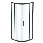 Shower enclosure Quadrant 80x80x195,5 6mm sliding silk black surface: Matt, color: Black Quadrant