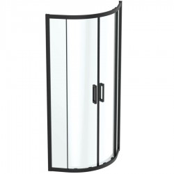 Καμπίνα ντουζιέρας ημικυκλική 80x80x195,5 6mm συρόμενη silk black επιφάνεια: Ματ, χρώμα: Μαύρο Ημικυκλικές