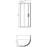 Καμπίνα ντουζιέρας ημικυκλική 90x90x195,5 6mm συρόμενη silk black επιφάνεια: Ματ, χρώμα: Μαύρο Ημικυκλικές Καμπίνα ντουζιέρας ημικυκλική 90x90x195,5 6mm συρόμενη silk black επιφάνεια: Ματ, χρώμα: Μαύρο Ημικυκλικές