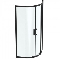 Shower enclosure Quadrant 90x90x195,5 6mm sliding silk black surface: Matt, color: Black