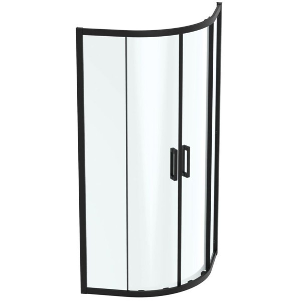 Καμπίνα ντουζιέρας ημικυκλική 90x90x195,5 6mm συρόμενη silk black επιφάνεια: Ματ, χρώμα: Μαύρο Ημικυκλικές Καμπίνα ντουζιέρας ημικυκλική 90x90x195,5 6mm συρόμενη silk black επιφάνεια: Ματ, χρώμα: Μαύρο Ημικυκλικές