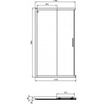 Καμπίνα ντουζιέρας ευθύγραμμη 120x195,5 6mm συρόμενη για ορθογώνια καμπίνα επιφάνεια: Ματ, χρώμα: Μαύρο Ευθύγραμμες