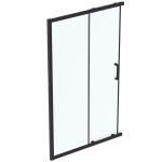 Καμπίνα ντουζιέρας ευθύγραμμη 120x195,5 6mm συρόμενη για ορθογώνια καμπίνα επιφάνεια: Ματ, χρώμα: Μαύρο Ευθύγραμμες