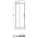 Καμπίνα ντουζιέρας ευθύγραμμη 80x195,5 6mm συρόμενη silk black επιφάνεια: Ματ, χρώμα: Μαύρο Ευθύγραμμες