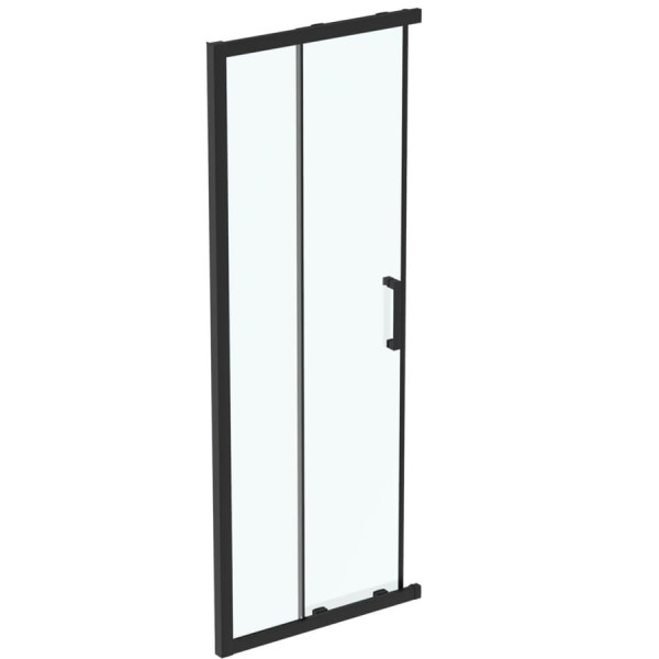 Καμπίνα ντουζιέρας ευθύγραμμη 80x195,5 6mm συρόμενη silk black επιφάνεια: Ματ, χρώμα: Μαύρο Ευθύγραμμες