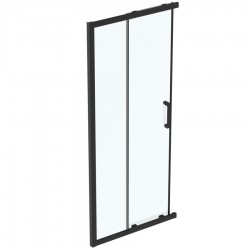 Καμπίνα ντουζιέρας ευθύγραμμη 90x195,5 6mm συρόμενη silk black επιφάνεια: Ματ, χρώμα: Μαύρο