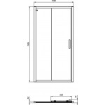 Shower enclosure Linear 105x195,5 6mm sliding silk black surface: Matt, color: Black Linear