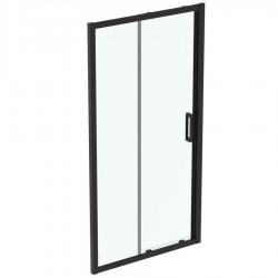 Shower enclosure Linear 105x195,5 6mm sliding silk black surface: Matt, color: Black Linear