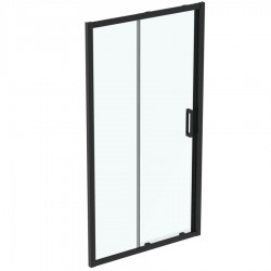 Καμπίνα ντουζιέρας ευθύγραμμη 110x195,5 6mm συρόμενη silk black επιφάνεια: Ματ, χρώμα: Μαύρο Ευθύγραμμες