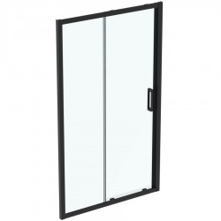 Shower enclosure Linear 120x195,5 6mm sliding silk black surface: Matt, color: Black