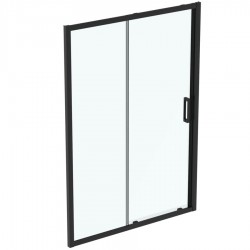 Καμπίνα ντουζιέρας ευθύγραμμη 140x195,5 6mm συρόμενη silk black επιφάνεια: Ματ, χρώμα: Μαύρο