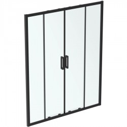 Shower enclosure Linear 160x195,5 6mm sliding silk black surface: Matt, color: Black Linear