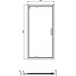 Καμπίνα ντουζιέρας ευθύγραμμη 100x195,5 6mm ανοιγόμενη silk black επιφάνεια: Ματ, χρώμα: Μαύρο Ευθύγραμμες