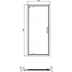 Καμπίνα ντουζιέρας ευθύγραμμη 90x195,5 6mm ανοιγόμενη silk black επιφάνεια: Ματ, χρώμα: Μαύρο Ευθύγραμμες