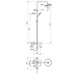 Bathtub tap with showerpipe and overhead shower Wall-mounted material: Brass mixer silk black, color: Black surface: Matt Wall-mounted exposed with showerpipe and overhead shower Bathtub tap with showerpipe and overhead shower Wall-mounted material: Brass mixer silk black, color: Black surface: Matt Wall-mounted exposed with showerpipe and overhead shower