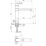 Μπαταρία κουζίνας επικαθήμενη από ορείχαλκο silk black, χρώμα: Μαύρο επιφάνεια: Ματ Επικαθήμενες
