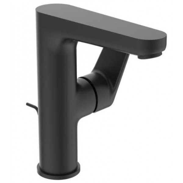 Μπαταρία νιπτήρος επικαθήμενη αναμεικτική από ορείχαλκο με βαλβίδα pop-up  υψηλή silk black, χρώμα: Μαύρο επιφάνεια: Ματ Επικαθήμενες