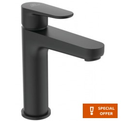 Μπαταρία νιπτήρος επικαθήμενη αναμεικτική από ορείχαλκο χωρίς βαλβίδα silk black, χρώμα: Μαύρο επιφάνεια: Ματ Επικαθήμενες