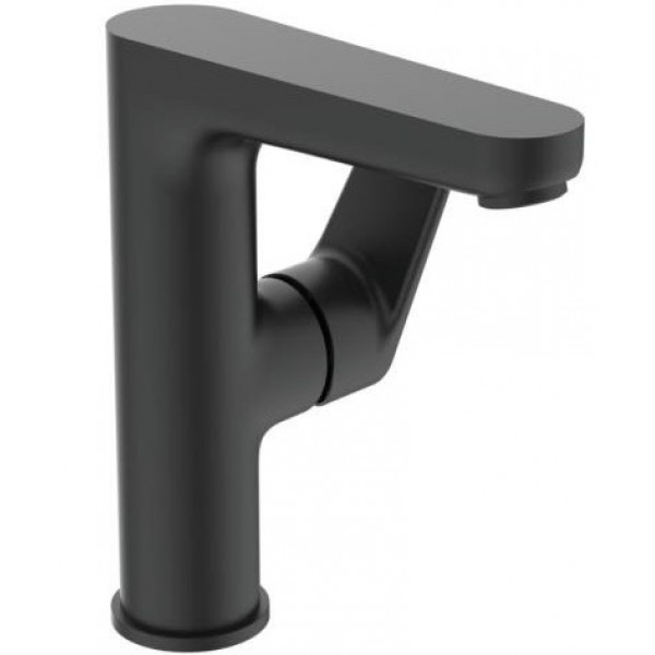 Μπαταρία νιπτήρος επικαθήμενη αναμεικτική από ορείχαλκο υψηλή χωρίς βαλβίδα silk black, χρώμα: Μαύρο επιφάνεια: Ματ Επικαθήμενες