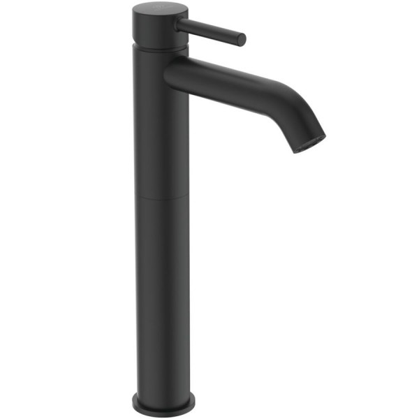 Wash basin tap Deck-mounted for free-standing washbasin material: Brass mixer Without waste silk black, color: Black surface: Matt Wash basin tap Deck-mounted for free-standing washbasin material: Brass mixer Without waste silk black, color: Black surface: Matt