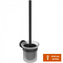 Brush (broom) material: Brass Wall-mounted silk black, color: Black surface: Matt Toilet brush holders