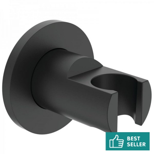 Στήριγμα ντους σταθερό από ορείχαλκο διάμετρος Φ57mm, silk black, χρώμα: Μαύρο επιφάνεια: Ματ Στηρίγματα ντους