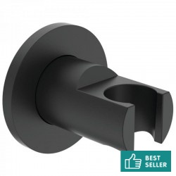 Shower holder Fixed material: Brass silk black, color: Black surface: Matt Shower holders