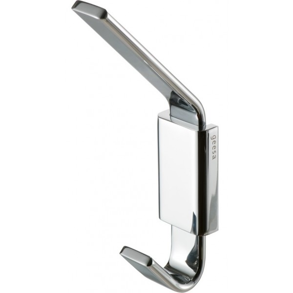 Hook double Flat wall mounted material: Brass, color: Chrome surface: Glossy Hooks Hook double Flat wall mounted material: Brass, color: Chrome surface: Glossy Hooks