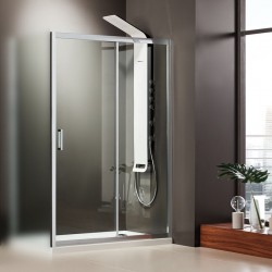 Καμπίνα ντουζιέρας ευθύγραμμη 130x185 6mm συρόμενη Safe Clean glass επιφάνεια: Γυαλιστερή, χρώμα: Χρωμέ Ευθύγραμμες