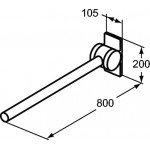 Λαβή μπάνιου ΑΜΕΑ 80 cm, χρώμα: Χρωμέ Ματ από inox Λαβή μπάνιου ΑΜΕΑ 80 cm, χρώμα: Χρωμέ Ματ από inox