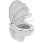 Wall-mounted toilet & toilet seat soft closing, style: Wrapover Rimless 52,5x37 surface: Glossy, color: White Wall-mounted Wall-mounted toilet & toilet seat soft closing, style: Wrapover Rimless 52,5x37 surface: Glossy, color: White Wall-mounted