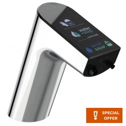 Μπαταρία νιπτήρος επικαθήμενη από ορείχαλκο ηλεκτρονική χωρίς βαλβίδα με dispenser, χρώμα: Χρωμέ επιφάνεια: Γυαλιστερή Επικαθήμενες