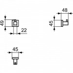 Hook Flat wall mounted material: Brass single, color: Chrome surface: Glossy Hooks Hook Flat wall mounted material: Brass single, color: Chrome surface: Glossy Hooks