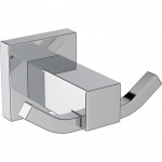 Hook double Flat wall mounted material: Brass, color: Chrome surface: Glossy Hooks
