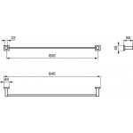 Towel 80cm Fixed material: Brass single, color: Chrome surface: Glossy Towel rails